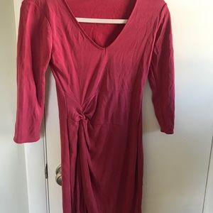 Cute three quarters sleeve dress with slit